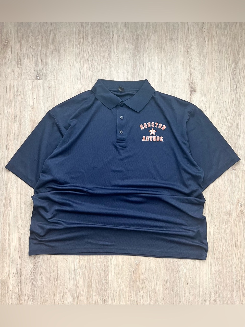 Houston Astros Polo Shirt Men XL Navy Blue MLB Performance Short Sleeve Shirt